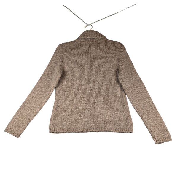 Talbots Petites Womens Small Sweater Cotton Angora Blend Turtleneck Brown - Picture 4 of 8